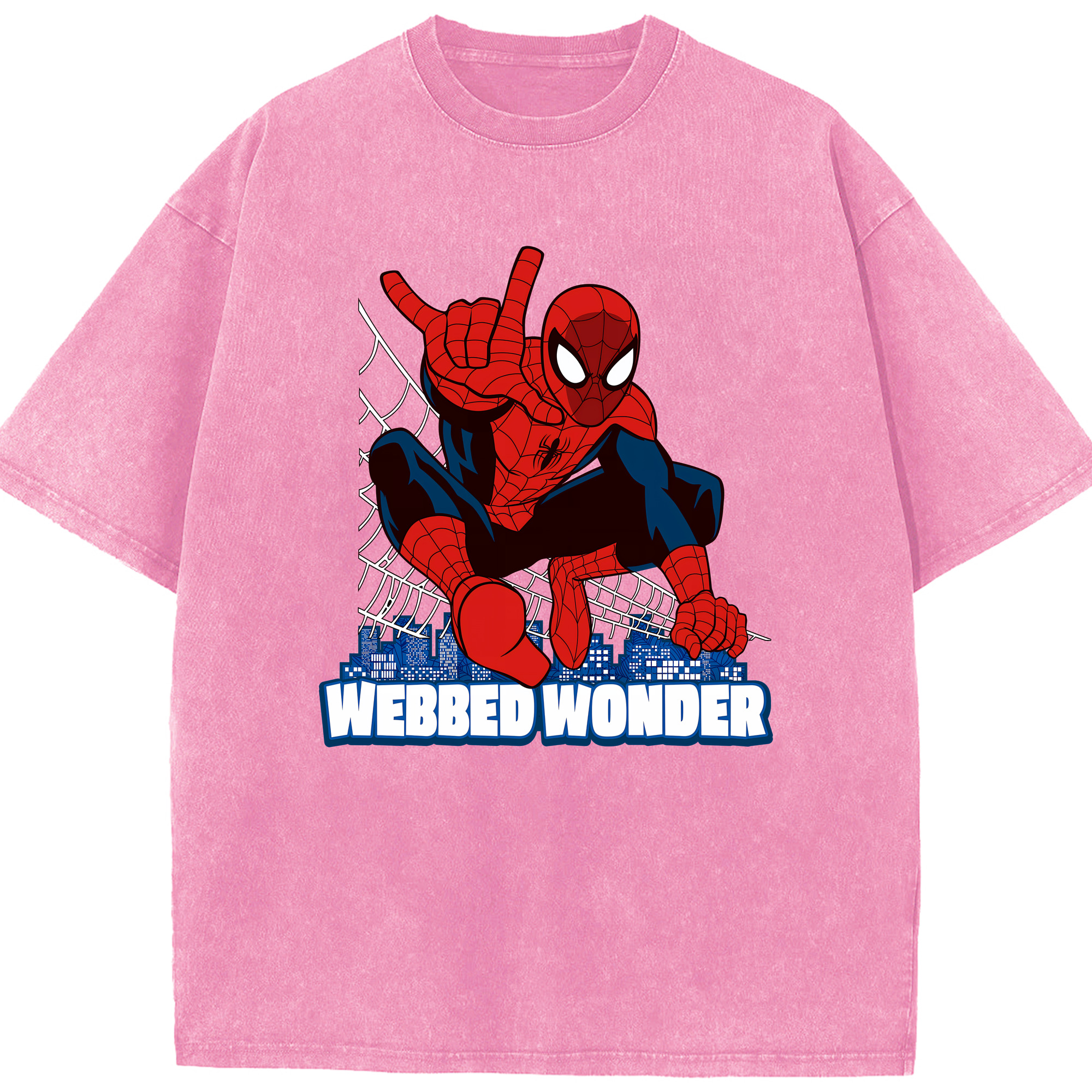 （画像用） Spider Man スパイダーマン 綿100% ヴィンテージ風 半袖Tシャツ（フロントプリント）
